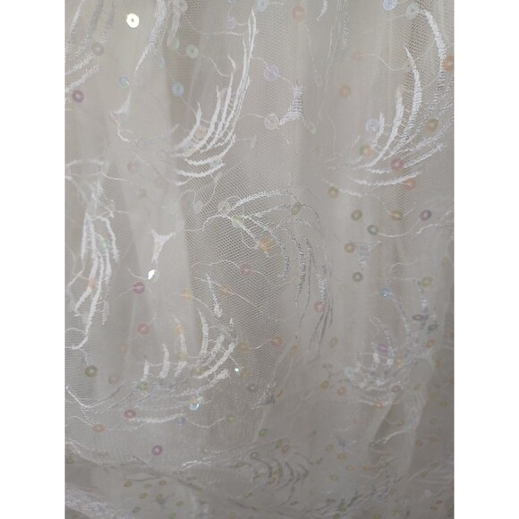 Vtg Jessica McClintock Bridal Ivory Halter Maxi Dress Sz 4 Wedding Prom Sequined - Picture 4 of 9